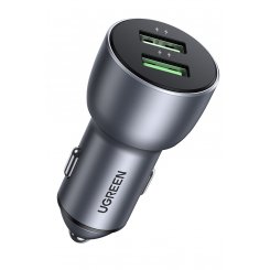 Автомобильное зарядное устройство Ugreen CD213 QC 3.0 + QC 3.0 Dual USB Type-A 36W Fast (10144) Gray