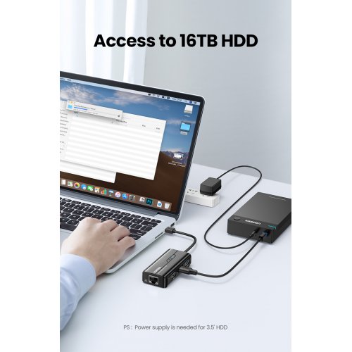 Купити USB-хаб UGreen USB 3.0 4 in 1 (20265) Black - ціна в Києві, Львові, Вінниці, Хмельницькому, Франківську, Україні | інтернет-магазин TELEMART.UA фото