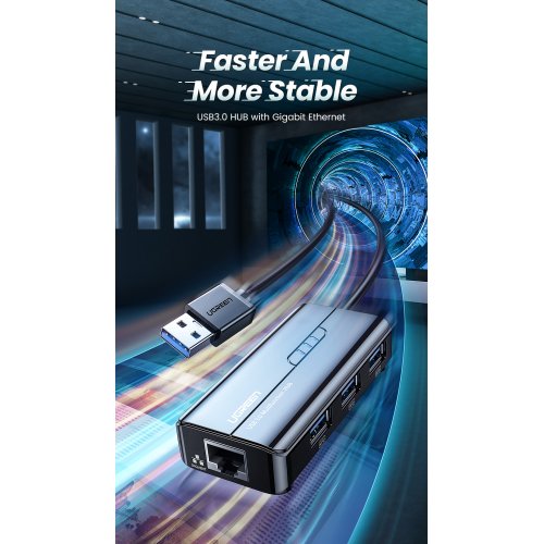 Купити USB-хаб UGreen USB 3.0 4 in 1 (20265) Black - ціна в Києві, Львові, Вінниці, Хмельницькому, Франківську, Україні | інтернет-магазин TELEMART.UA фото