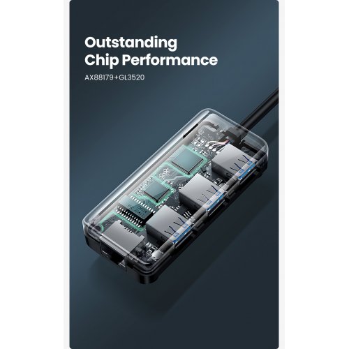 Купити USB-хаб UGreen USB 3.0 4 in 1 (20265) Black - ціна в Києві, Львові, Вінниці, Хмельницькому, Франківську, Україні | інтернет-магазин TELEMART.UA фото