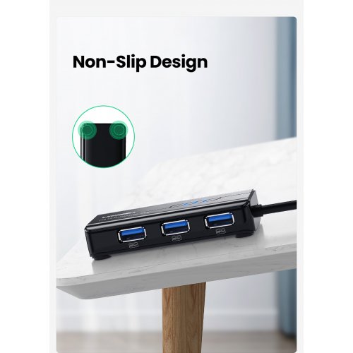 Купити USB-хаб UGreen USB 3.0 4 in 1 (20265) Black - ціна в Києві, Львові, Вінниці, Хмельницькому, Франківську, Україні | інтернет-магазин TELEMART.UA фото