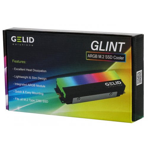 Купить Радиатор GELID Solutions GLINT ARGB M.2 SSD Cooler (M2-RGB-01) Black - цена в Харькове, Киеве, Днепре, Одессе
в интернет-магазине Telemart фото