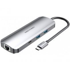 USB-хаб Vention USB Type-C 9 in 1 (TOMHB) Silver