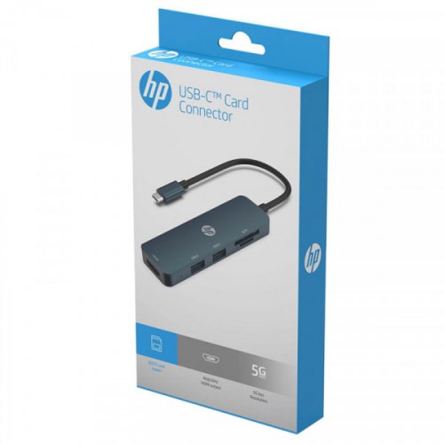 Купити USB-хаб HP USB Type-C 5 in 1 (DHC-CT203) Blue - ціна в Києві, Львові, Вінниці, Хмельницькому, Франківську, Україні | інтернет-магазин TELEMART.UA фото