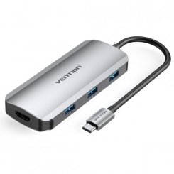 USB-хаб Vention USB Type-C 6 in 1 (TOFHB) Silver