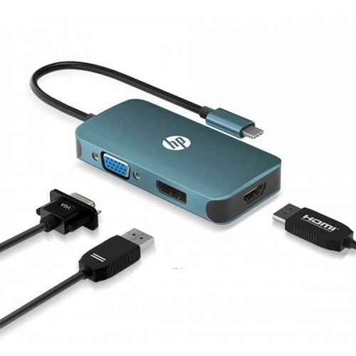 Купити USB-хаб HP USB Type-C 3 in 1 (DHC-CT200) Blue - ціна в Києві, Львові, Вінниці, Хмельницькому, Франківську, Україні | інтернет-магазин TELEMART.UA фото