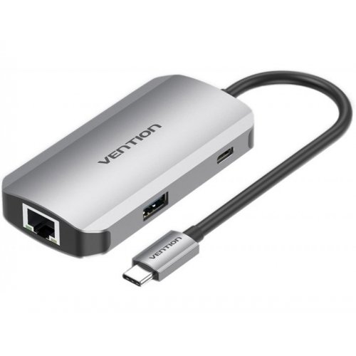 Купити USB-хаб Vention USB Type-C 5 in 1 (TNFHB) Silver - ціна в Києві, Львові, Вінниці, Хмельницькому, Франківську, Україні | інтернет-магазин TELEMART.UA фото