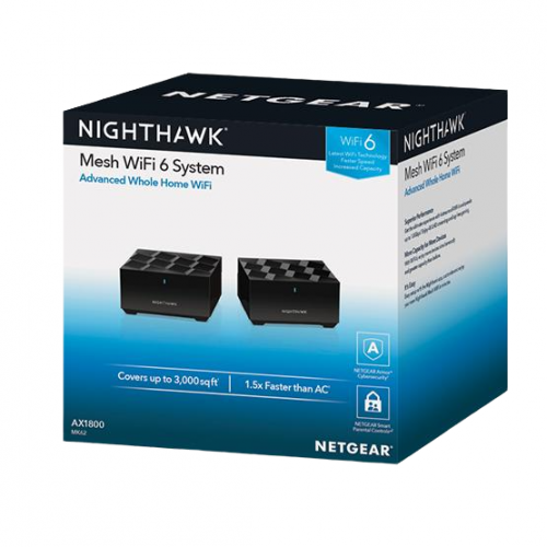 Wi-Fi роутер NETGEAR Nighthawk MK62 AX1800 Mesh 2 in 1 Kit (MK62-100PES) купити в Україні | Telemart фото