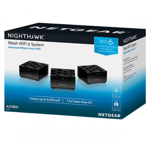 Wi-Fi роутер NETGEAR Nighthawk MK63 AX1800 Mesh 3 in 1 Kit (MK63-100PES) купити в Україні | Telemart фото