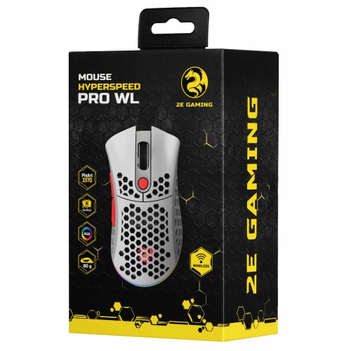 Купити Миша 2E Gaming HyperSpeed Pro WL RGB (2E-MGHSPR-WL-WT) Retro White - ціна в Києві, Львові, Вінниці, Хмельницькому, Франківську, Україні | інтернет-магазин TELEMART.UA фото