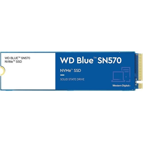 Купить SSD-диск Western Digital Blue SN570 2TB M.2 (2280 PCI-E) NVMe x4 (WDS200T3B0C) с проверкой совместимости: обзор, характеристики, цена в Киеве, Днепре, Одессе, Харькове, Украине | интернет-магазин TELEMART.UA фото