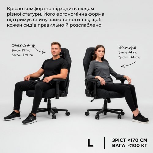 Игровое кресло Anda Seat Phantom 3 L (AD18Y-06-G-F) Grey купить в Украине: Киев, Днепр, Харьков, Одесса  | Низкая цена, отзывы, характеристики от TELEMART фото