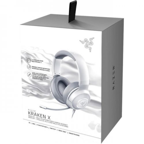 Купить Наушники Razer Kraken X (RZ04-02890300-R3M1) Mercury - цена в Харькове, Киеве, Днепре, Одессе
в интернет-магазине Telemart фото