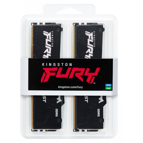 Photo RAM Kingston DDR5 32GB (2x16GB) 4800MHz FURY Beast RGB Black (KF548C38BBAK2-32)