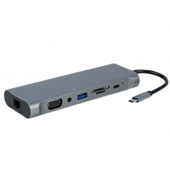 USB-хаб Cablexpert USB Type-C 8 in 1 (A-CM-COMBO8-01) Gray