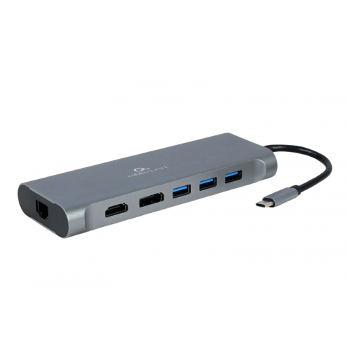 Купить USB-хаб Cablexpert USB Type-C 8 in 1 (A-CM-COMBO8-01) Gray - цена в Харькове, Киеве, Днепре, Одессе
в интернет-магазине Telemart фото