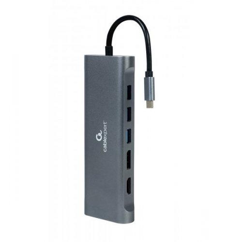 Купить USB-хаб Cablexpert USB Type-C 8 in 1 (A-CM-COMBO8-01) Gray - цена в Харькове, Киеве, Днепре, Одессе
в интернет-магазине Telemart фото