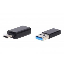 Адаптер Maxxter USB-A to USB-C + USB-C to USB-A (ACT-A-USB3-CMAF2) Black