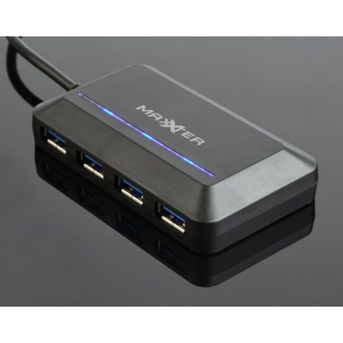 USB-хаб Maxxter USB 3.0 Type-C 4 in 1 (ACT-HUB3C-4P) Black купить в Украине | Telemart фото