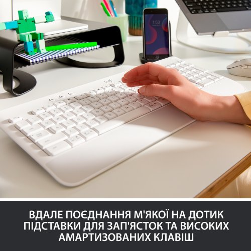 Купити Клавіатура Logitech Signature K650 US Wireless (920-010977) Off-White - ціна в Києві, Львові, Вінниці, Хмельницькому, Франківську, Україні | інтернет-магазин TELEMART.UA фото