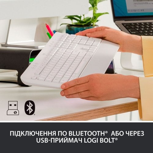 Купить Клавиатура Logitech Signature K650 US Wireless (920-010977) Off-White - цена в Харькове, Киеве, Днепре, Одессе
в интернет-магазине Telemart фото