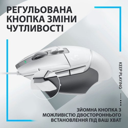 Миша Logitech G502 X Gaming (910-006146) White купити в Україні: Київ, Львів, Хмельницький, Тернопіль, Івано-Франківськ | Низька ціна, відгуки, характеристики від TELEMART фото