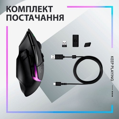 Купить Мышка Logitech G502 X Plus Wireless RGB (910-006162) Black - цена в Харькове, Киеве, Днепре, Одессе
в интернет-магазине Telemart фото