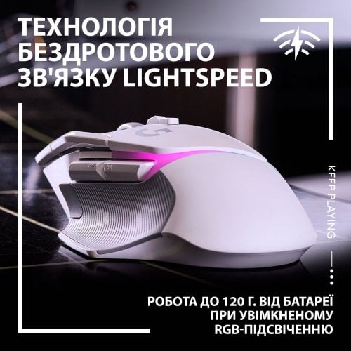 Купити Миша Logitech G502 X Plus Wireless RGB (910-006171) White - ціна в Києві, Львові, Вінниці, Хмельницькому, Франківську, Україні | інтернет-магазин TELEMART.UA фото