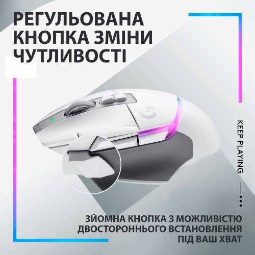 Купити Миша Logitech G502 X Plus Wireless RGB (910-006171) White - ціна в Києві, Львові, Вінниці, Хмельницькому, Франківську, Україні | інтернет-магазин TELEMART.UA фото