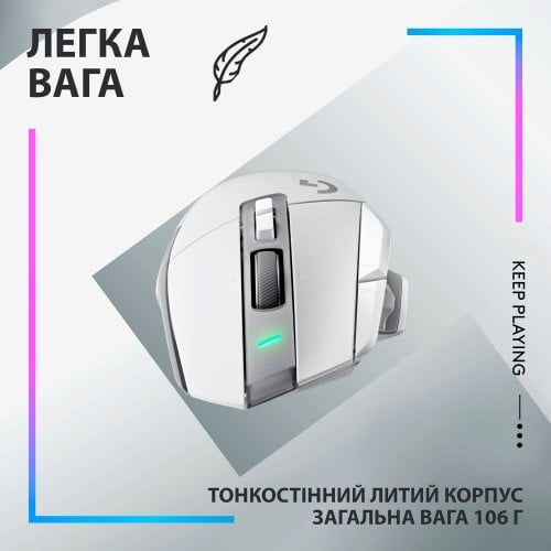 Купити Миша Logitech G502 X Plus Wireless RGB (910-006171) White - ціна в Києві, Львові, Вінниці, Хмельницькому, Франківську, Україні | інтернет-магазин TELEMART.UA фото