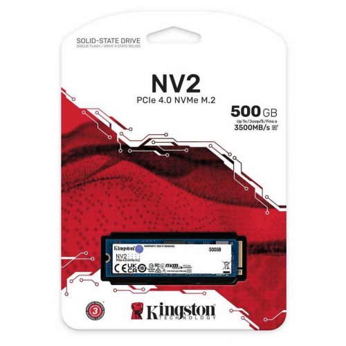 Фото SSD-диск Kingston NV2 3D NAND 500GB M.2 (2280 PCI-E) NVMe x4 (SNV2S/500G)