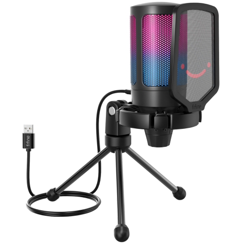 Микрофон Fifine AmpliGame A6V (A6V) Black купить в Украине: Киев, Днепр, Харьков, Одесса  | Низкая цена, отзывы, характеристики от TELEMART фото