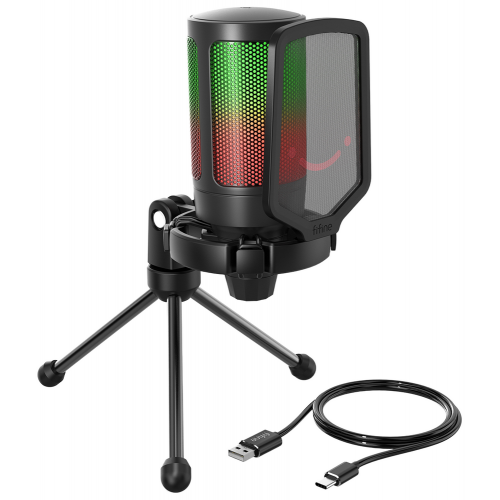 Микрофон Fifine AmpliGame A6V (A6V) Black купить в Украине: Киев, Днепр, Харьков, Одесса  | Низкая цена, отзывы, характеристики от TELEMART фото