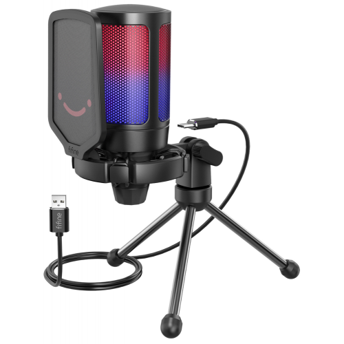Микрофон Fifine AmpliGame A6V (A6V) Black купить в Украине: Киев, Днепр, Харьков, Одесса  | Низкая цена, отзывы, характеристики от TELEMART фото