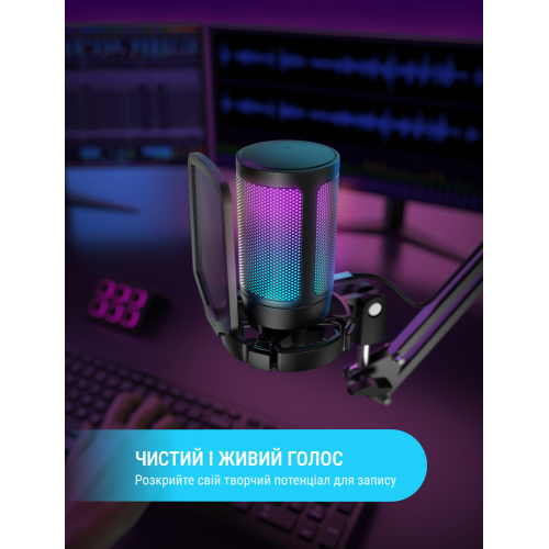 Микрофон Fifine AmpliGame A6V (A6V) Black купить в Украине: Киев, Днепр, Харьков, Одесса  | Низкая цена, отзывы, характеристики от TELEMART фото