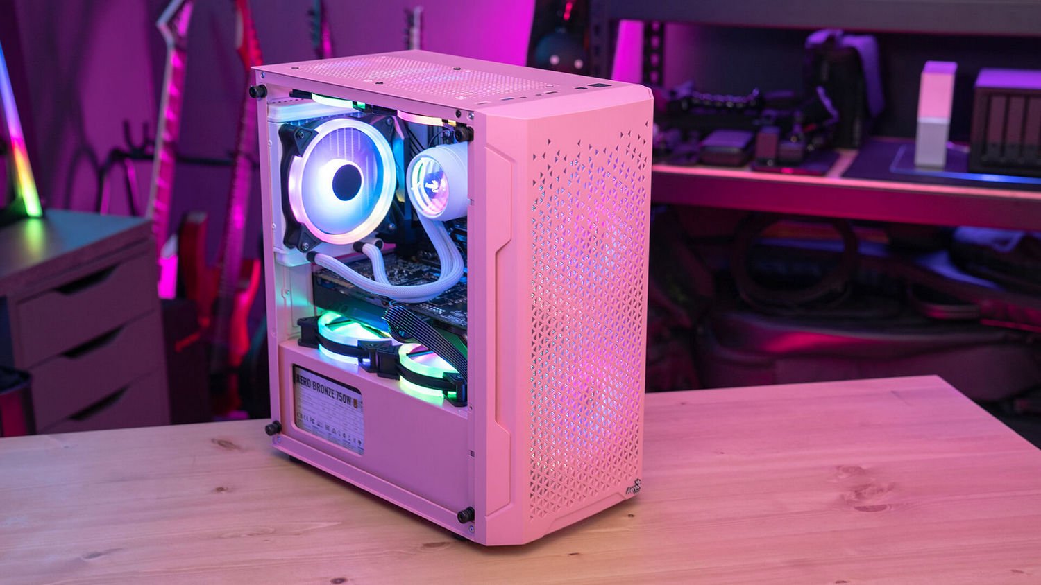 Корпус Aerocool Trinity Mini FRGB Tempered Glass без БП Pink купить с ...