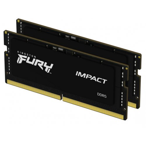 Купить ОЗУ Kingston SODIMM DDR5 16GB (2x8GB) 4800Mhz FURY Impact Black (KF548S38IBK2-16) с проверкой совместимости: обзор, характеристики, цена в Киеве, Днепре, Одессе, Харькове, Украине | интернет-магазин TELEMART.UA фото