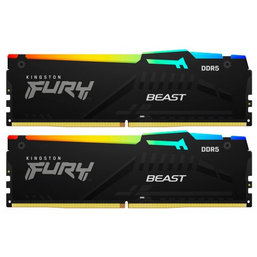 Продать ОЗУ Kingston DDR5 64GB (2x32GB) 4800Mhz FURY Beast RGB (KF548C38BBAK2-64) по Trade-In интернет-магазине Телемарт - Киев, Днепр, Украина фото