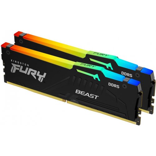 Фото ОЗП Kingston DDR5 64GB (2x32GB) 5600Mhz FURY Beast RGB (KF556C40BBAK2-64)
