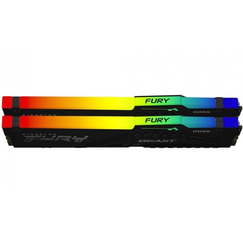 Фото ОЗП Kingston DDR5 64GB (2x32GB) 5600Mhz FURY Beast RGB (KF556C40BBAK2-64)