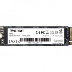 SSD-диск Patriot P310 1.92TB M.2 (2280 PCI-E) NVMe 1.3 (P310P192TM28)