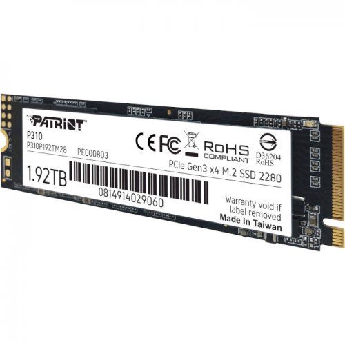 Photo SSD Drive Patriot P310 1.92TB M.2 (2280 PCI-E) NVMe 1.3 (P310P192TM28)
