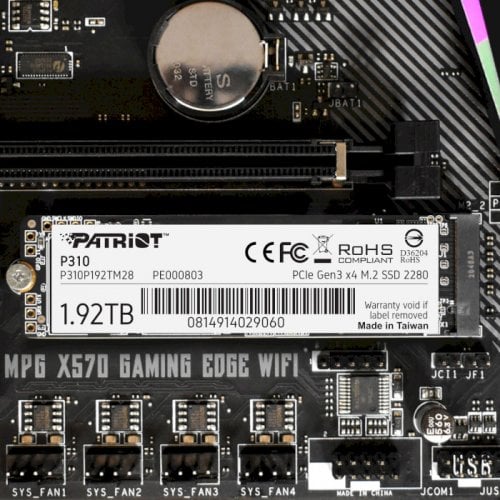 Фото SSD-диск Patriot P310 1.92TB M.2 (2280 PCI-E) NVMe 1.3 (P310P192TM28)