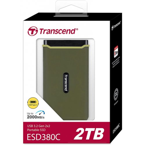 Продать SSD-диск Transcend ESD380C 3D NAND 2TB USB Type-C (TS2TESD380C) Military Green по Trade-In интернет-магазине Телемарт - Киев, Днепр, Украина фото