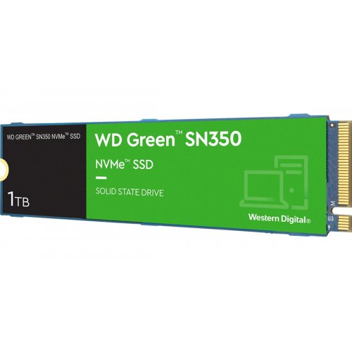 Фото SSD-диск Western Digital Green SN350 3D NAND QLC 1TB M.2 (2280 PCI-E) NVMe x4 (WDS100T3G0C)