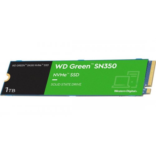 Фото SSD-диск Western Digital Green SN350 3D NAND QLC 1TB M.2 (2280 PCI-E) NVMe x4 (WDS100T3G0C)