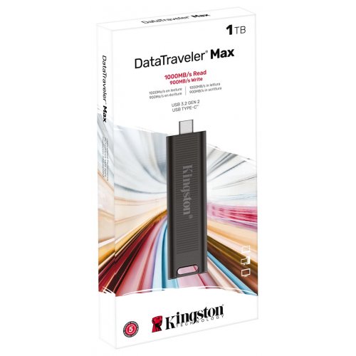 Купить Накопитель Kingston DataTraveler Max 1TB USB 3.2 Gen 2 Type-C (DTMAX/1TB) - цена в Харькове, Киеве, Днепре, Одессе
в интернет-магазине Telemart фото