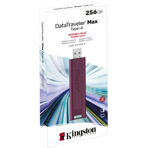 Купить Накопитель Kingston DataTraveler Max 256GB USB 3.2 Gen 2 (DTMAXA/256GB) - цена в Харькове, Киеве, Днепре, Одессе
в интернет-магазине Telemart фото