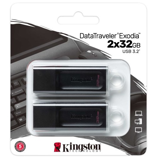 Купить Набор с двух накопителей Kingston DataTraveler Exodia 32GB USB 3.2 Gen 1 (DTX/32GB-2P) - цена в Харькове, Киеве, Днепре, Одессе
в интернет-магазине Telemart фото