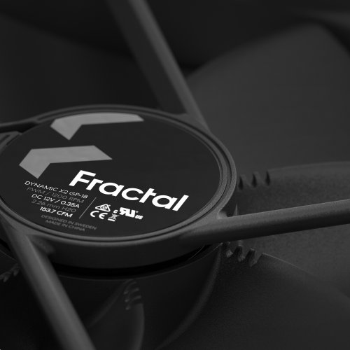 Продать Кулер для корпуса Fractal Design Dynamic X2 GP-18 PWM (FD-FAN-DYN-X2-GP18-PWM-BK) Black по Trade-In интернет-магазине Телемарт - Киев, Днепр, Украина фото